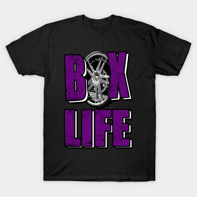 Box Life Purple T-Shirt by Black Ice Design